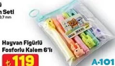 HAYVAN FİGÜRLÜ FOSFORLU KALEM 6'LI indirimli fiyat HAYVAN FİGÜRLÜ FOSFORLU KALEM 6'LI fiyat ve kampanya bilgisi